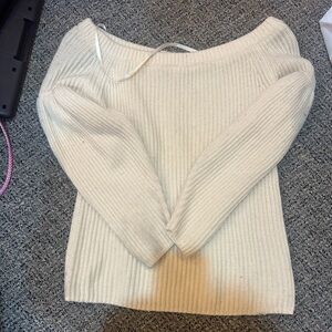 Rebecca Minkoff Cream off the shoulder cashmere Sweater